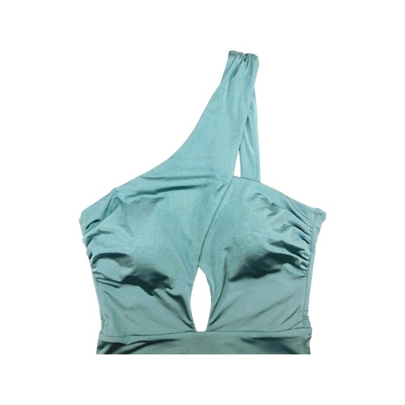 Lazul One-Shoulder Cutout Swimsuit • Size 2 • Teal Green - Picture 8 of 14